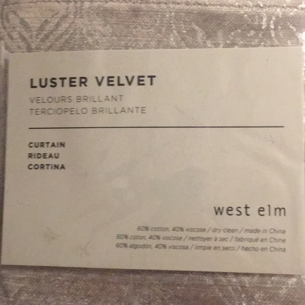 2 west elm curtain panels, 48 x 96 each.